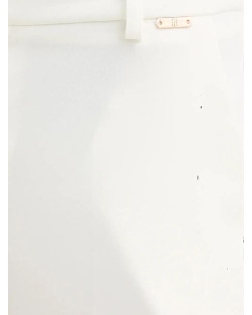 Fracomina White Logo-Plaque Tapered Trousers