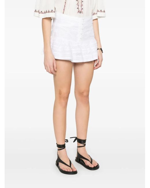 Isabel Marant White 'Darin' Cotton Shorts