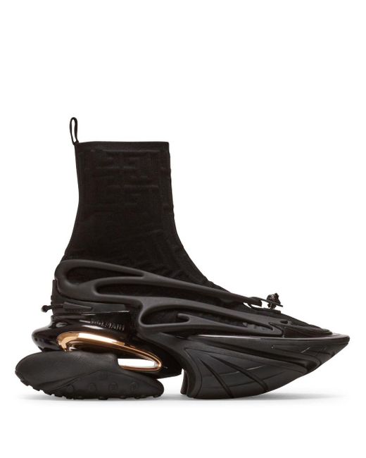 Balmain Black Unicorn High-Top Sneakers for men