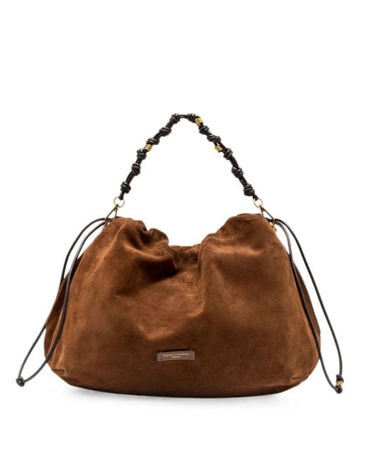 Gianni Chiarini Brown Large Morgana Suede Shoulder Bag
