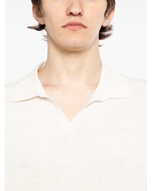 N.Peal Cashmere White Piqué Top for men