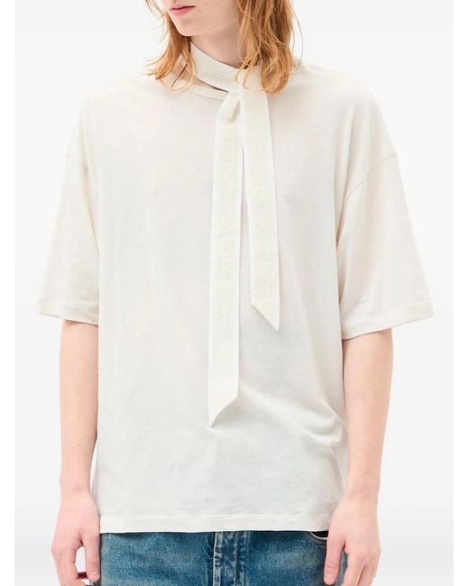 Ann Demeulemeester White Slogan-Print T-Shirt for men