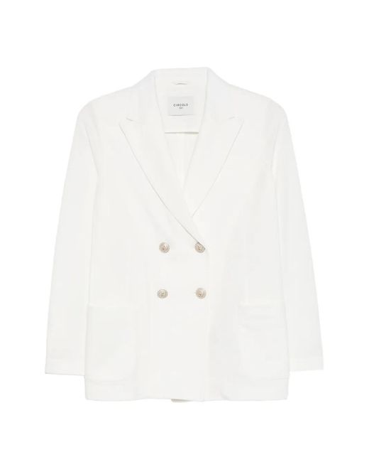 Circolo 1901 White Double-Breasted Blazer
