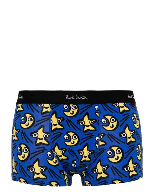 Paul Smith Blue Star And Moon Printed Briefs for men