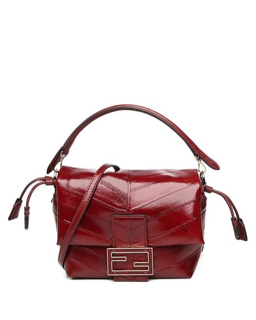 Fendi Red Mamma Logo-Detail Mini Bag