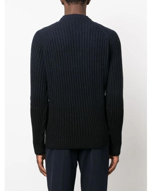 Brioni Blue Fisherman's-Knit Long-Sleeved Jumper for men
