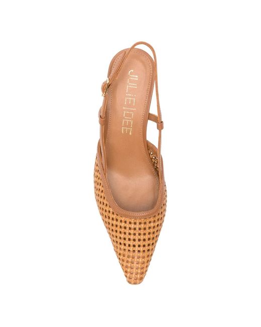 Julie Dee Natural Woven Slingback Pumps