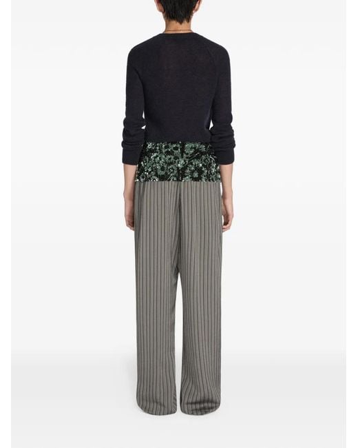 Dries Van Noten Blue Crew-Neck Sweater for men