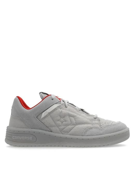 Converse Gray Stitched Pattern Lace-Up Sneakers