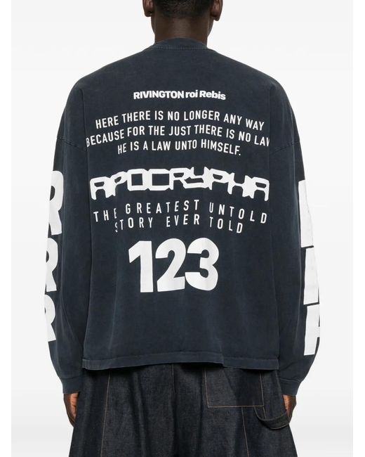 RIVINGTON roi Rebis Black Graphic-Print Long-Sleeve T-Shirt for men