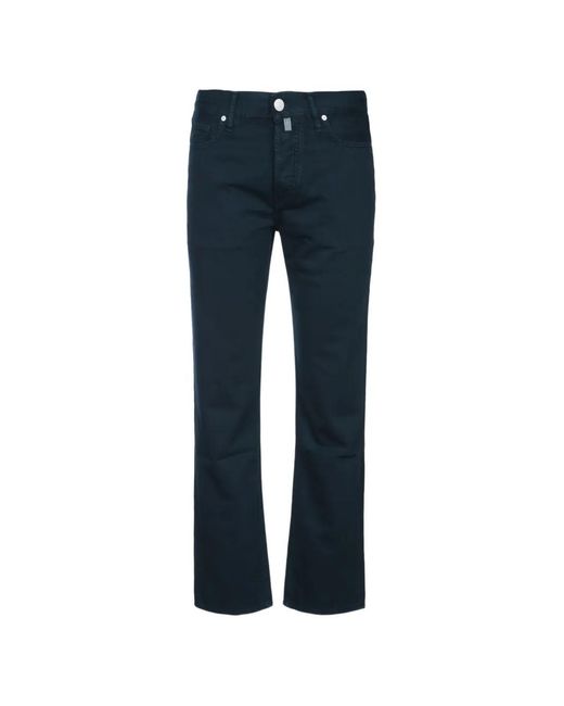 Jacob Cohen Blue Five-Pocket Belt-Loop Trousers for men