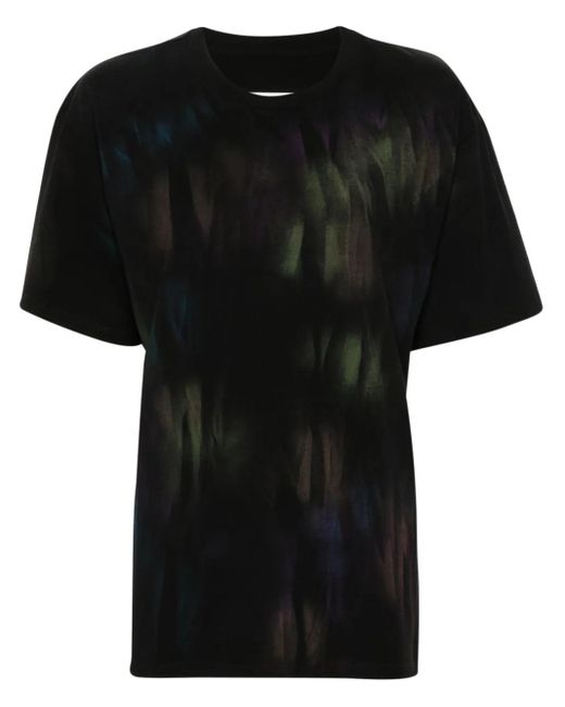 MM6 by Maison Margiela Black Single-Stitch-Logo T-Shirt