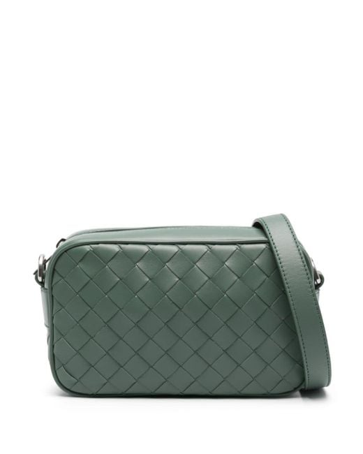Bottega Veneta Green Mini Intrecciato Messenger Bag for men