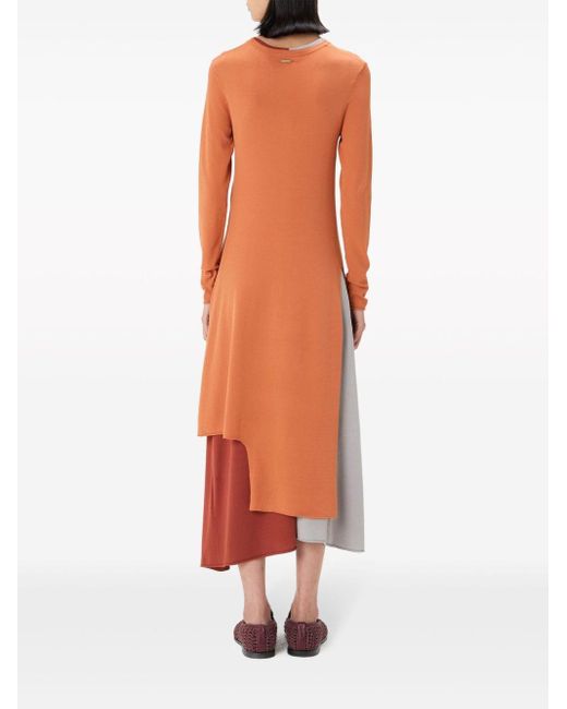 J.W. Anderson Orange Colour Block Layered Dress