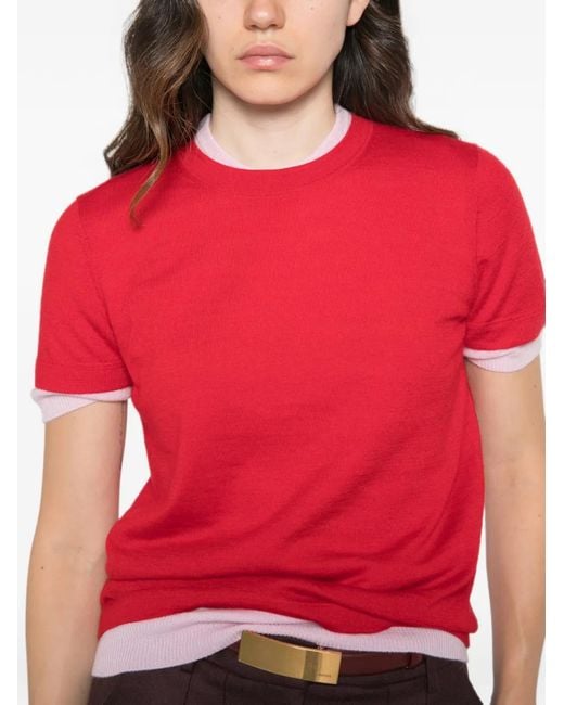 Bompard Red T-Shirt À Encolure Ronde