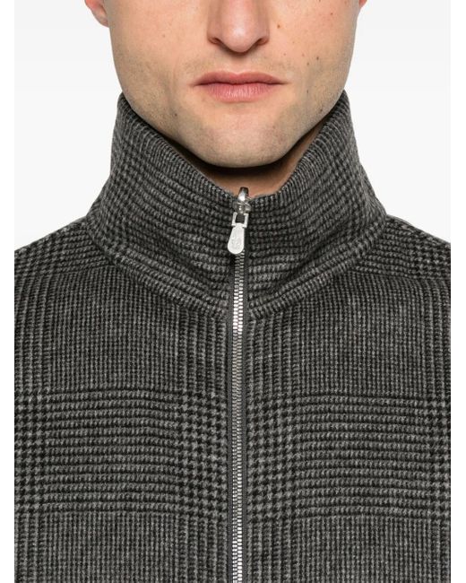 Chaqueta Bómber A Cuadros Brunello Cucinelli de hombre de color Gray