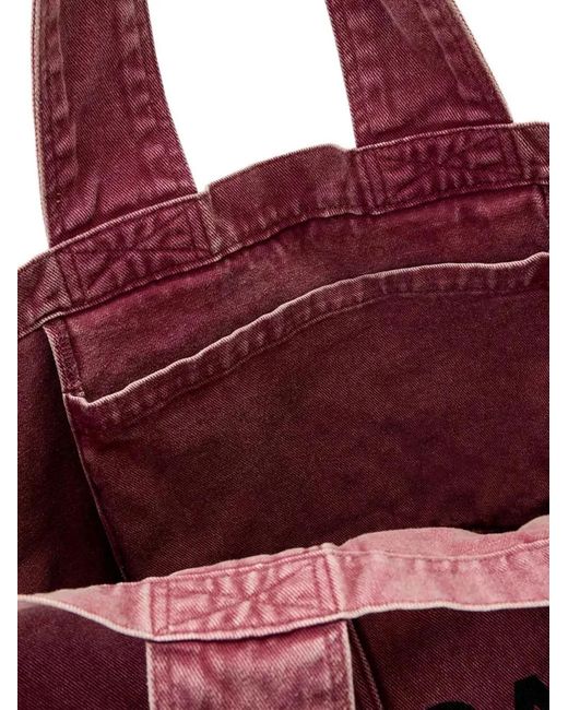 AllSaints Red Logo-Print Tote Bag