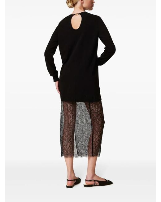 Abito Con Inserti di Twinset in Black