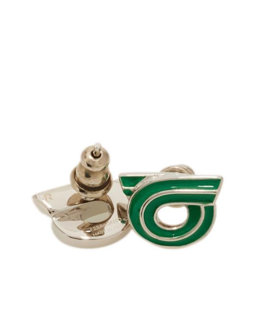 Boucles d'oreilles à design Gancini Ferragamo en coloris Green