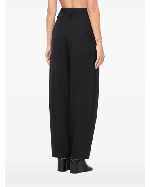 Y's Yohji Yamamoto Black Button-Fastening Slit-Pocket Trousers