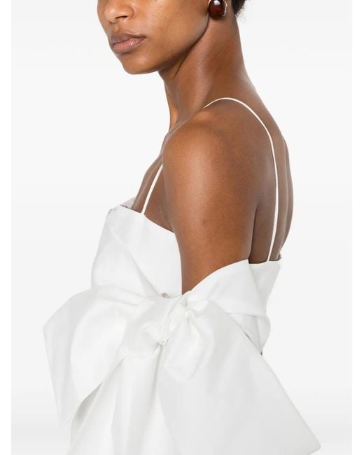 BERNADETTE White Bart Bow-Detail Dress