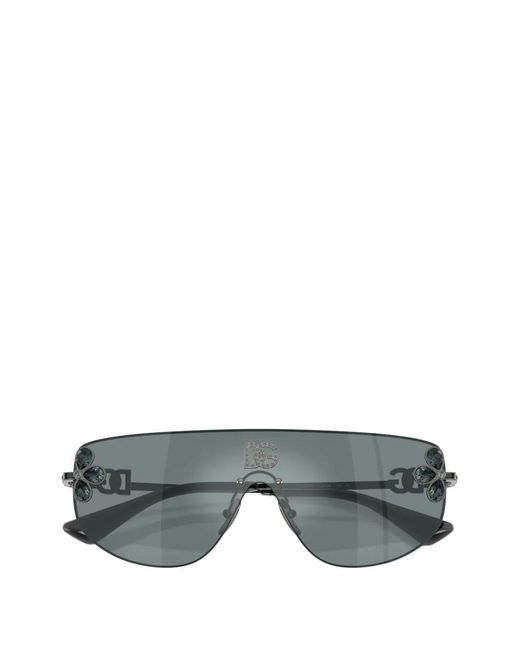 Dolce & Gabbana Gray Shield-Frame Sunglasses