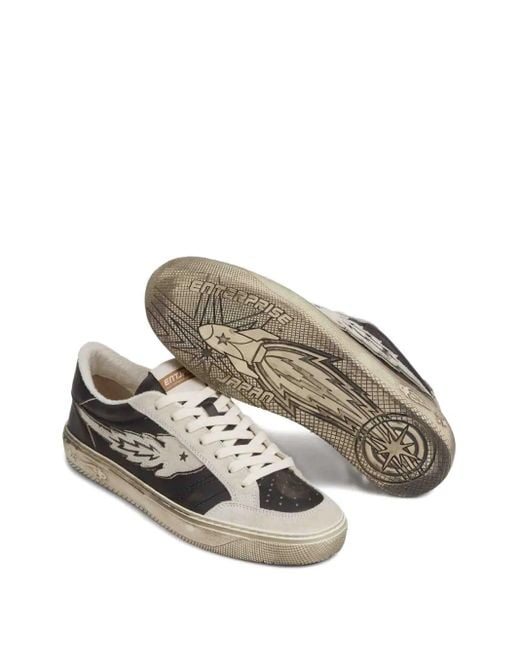ENTERPRISE JAPAN Gray Graphic Low-Top Sneakers for men