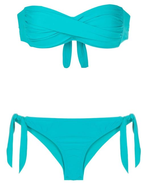 Bikini tipo bandeau con diseño retorcido Amir Slama de color Blue