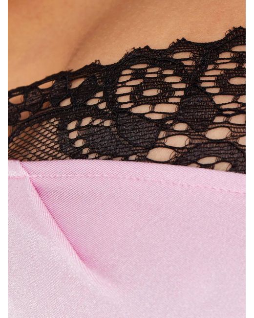 Coperni Pink Lace-Detail Asymmetrical Mini Dress