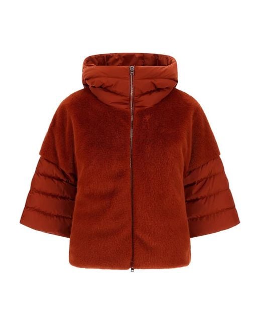 Herno フーデッド パデッドジャケット Red