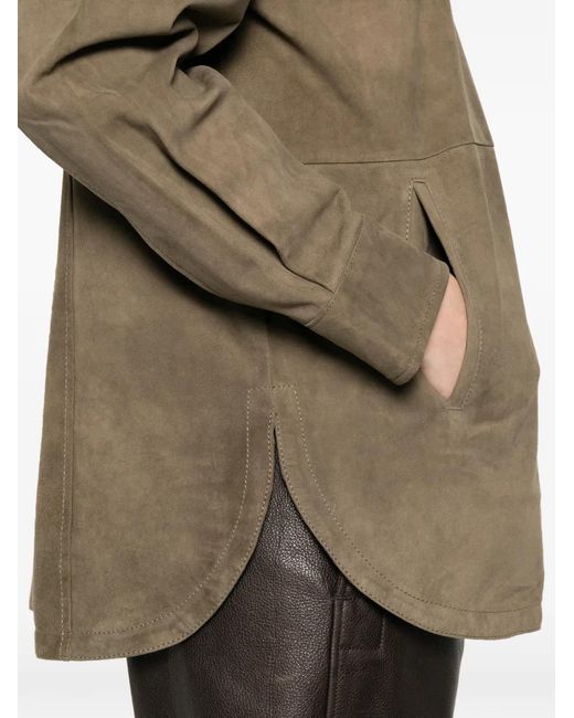Giorgio Brato Natural Chemise En Daim À Manches Longues
