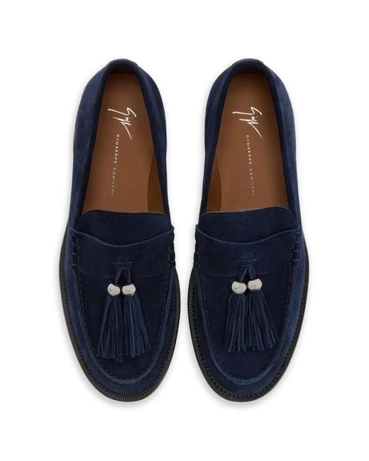Giuseppe Zanotti Blue Gz-Mit Tassels Loafers for men