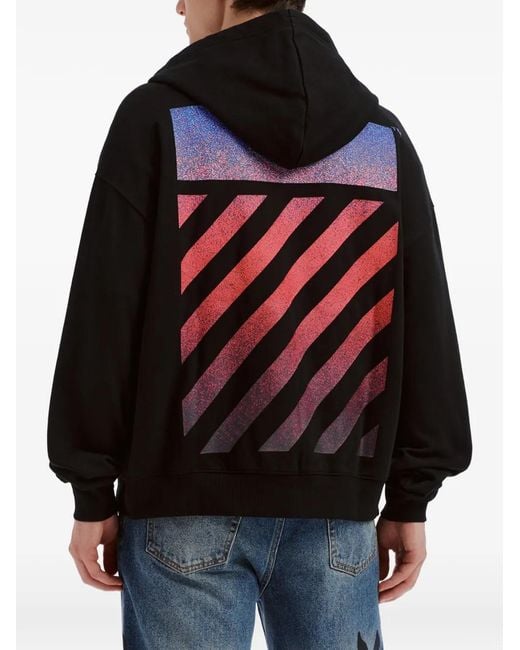 Off-White c/o Virgil Abloh Black Logo-Print Zip-Up Hoodie for men