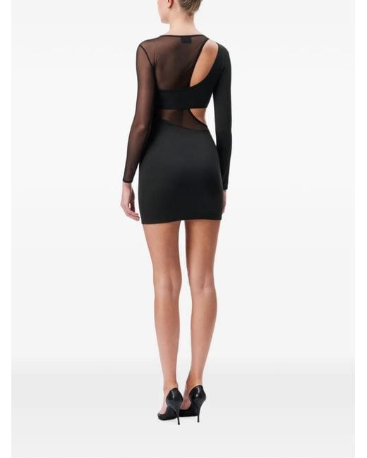 OW Collection Black Kari Mesh Cut-Out Mini Dress