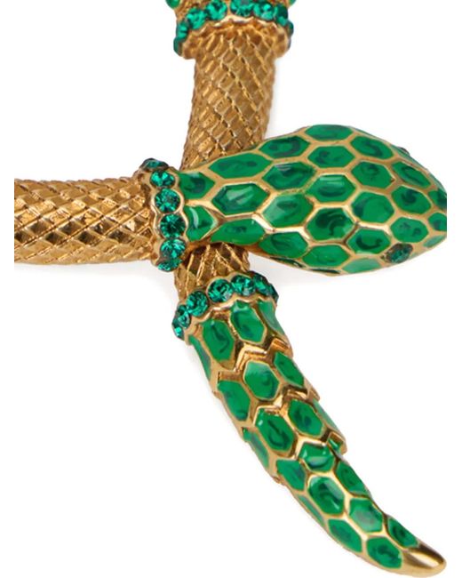 Roberto Cavalli Blue Boucles D'Oreilles Serpent Serties De Cristaux