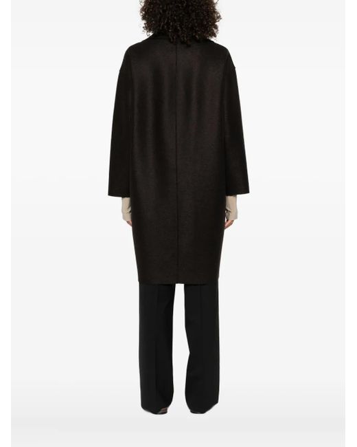 Harris Wharf London Black Double-Breasted Wool Coat