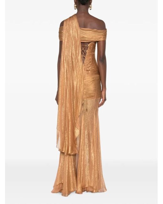 Maria Lucia Hohan White Marimar Pleated Strapless Maxi Dress
