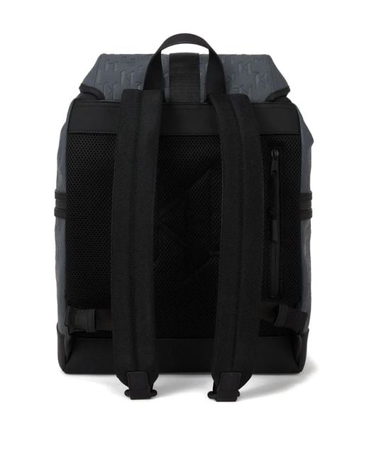Karl Lagerfeld Black Monogram Weatherproof Backpack for men