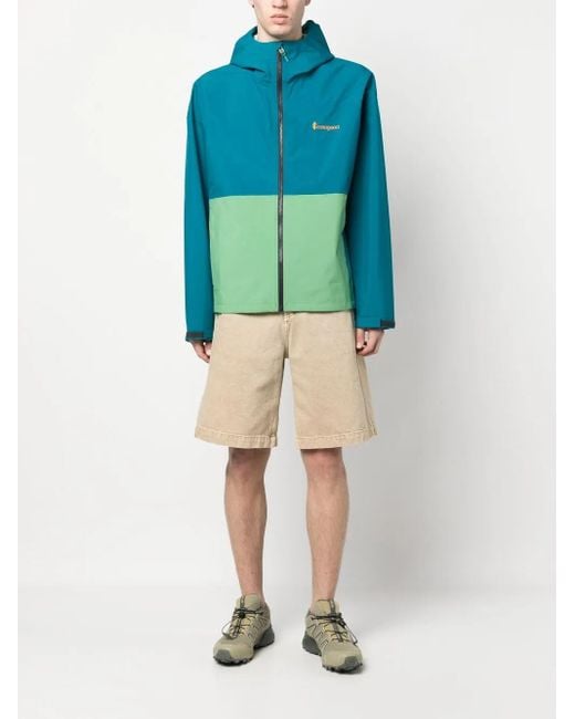 COTOPAXI Blue Colour-Block Zip-Up Hooded Jacket for men