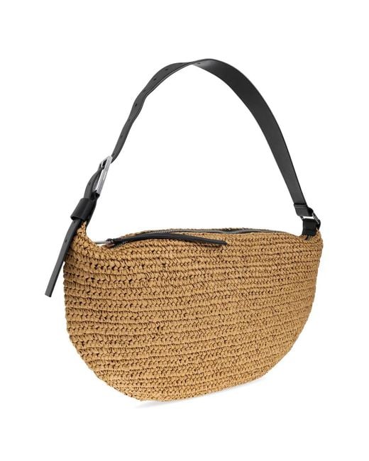 AllSaints White Luna Woven Tote Bag