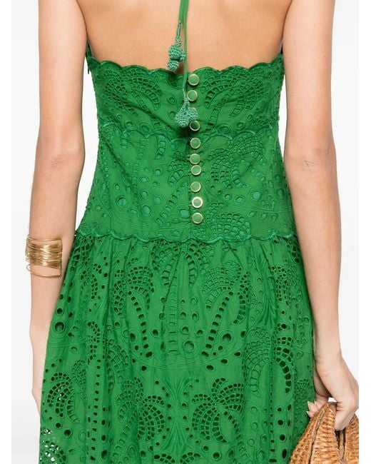 Farm Rio Green Cotton Midi Dress