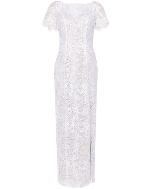 Marchesa White Corded-lace Maxi Dress