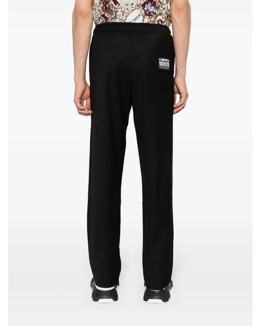 Just Cavalli Black Raised-Logo Track Pants for men
