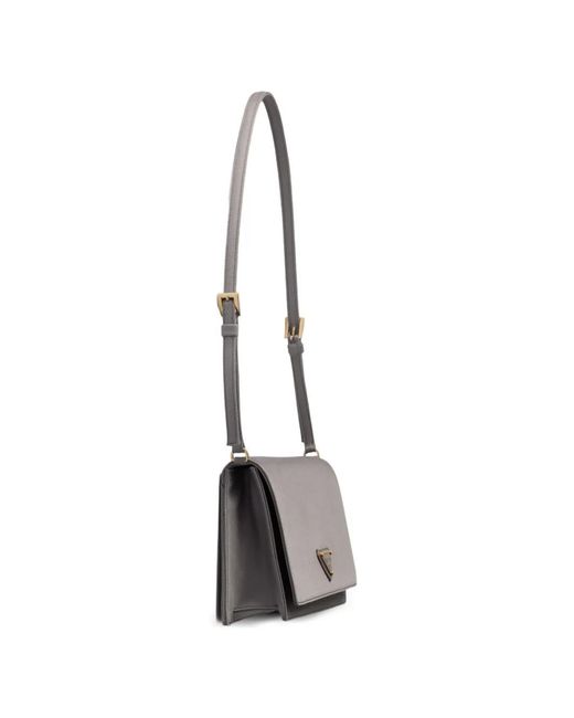 Prada Gray Satin Mini Shoulder Bag