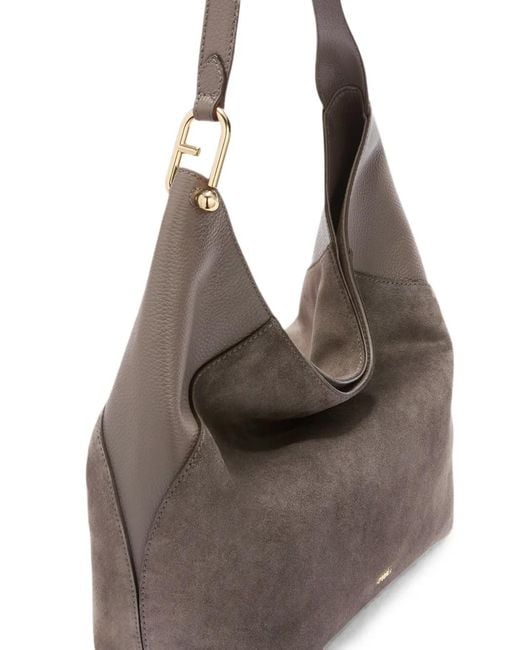Furla Gray Large Lara Shoulder Bag