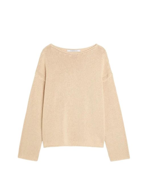 Another Tomorrow Natural Boat-Neck Sweater