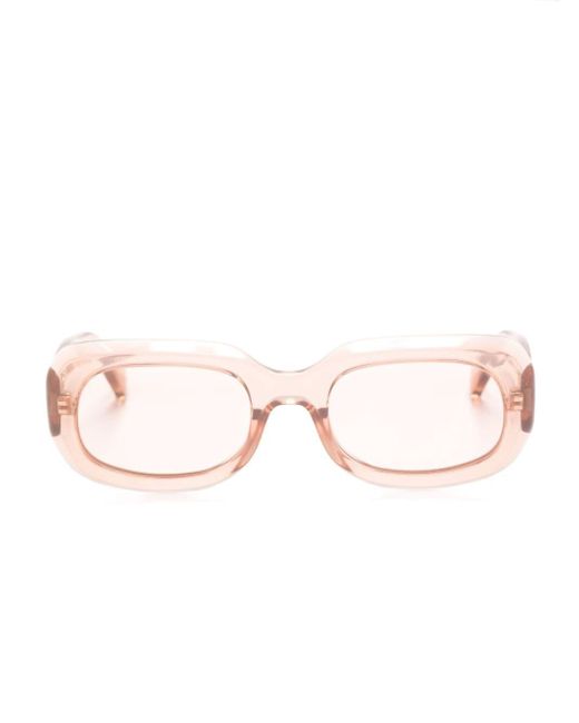 Longchamp Pink Logo-plaque Rectangle-frame Sunglasses