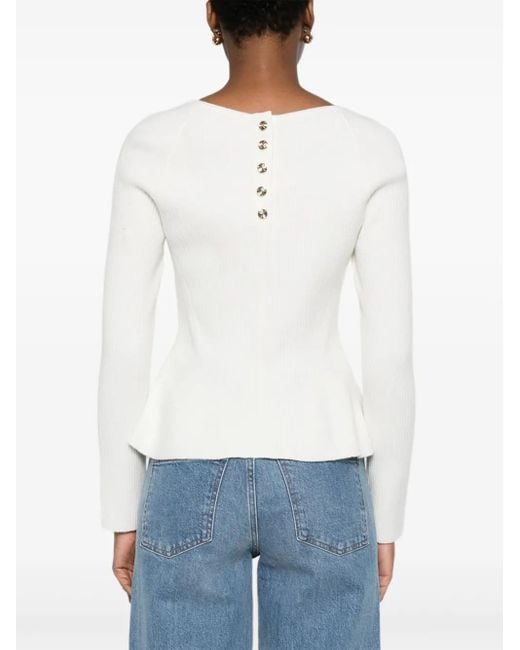 Maje スクエアネック トップ White