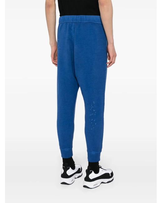 DSquared² Blue Logo-Print Cotton Track Pants for men