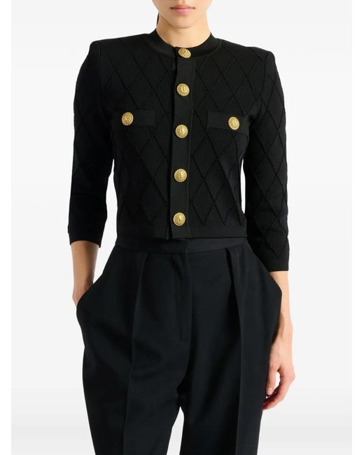 Balmain Cropped Vest in het Black